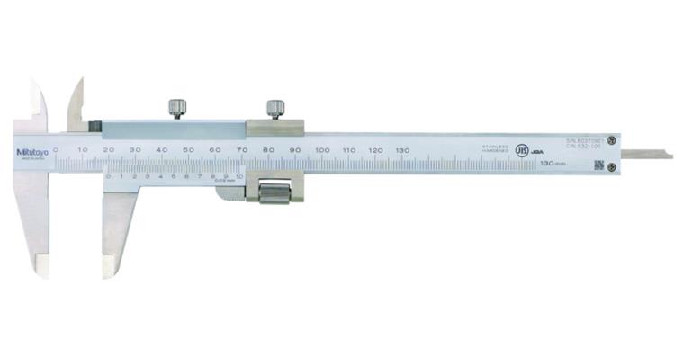 Messschieber 180mm, Feststellschraube, flach, Feineinstellung