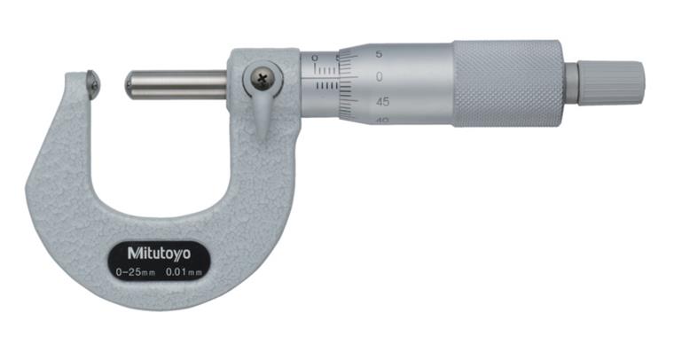 Micrometer with curved measuring surfaces 0-25 mm