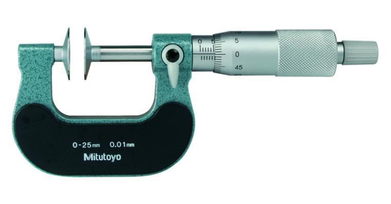 Micrometer with disc measuring surfaces 50-75 mm