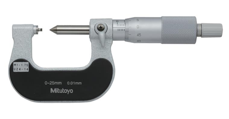Micrometer for thread measurement 50-75 mm pitch 5.5-7 mm