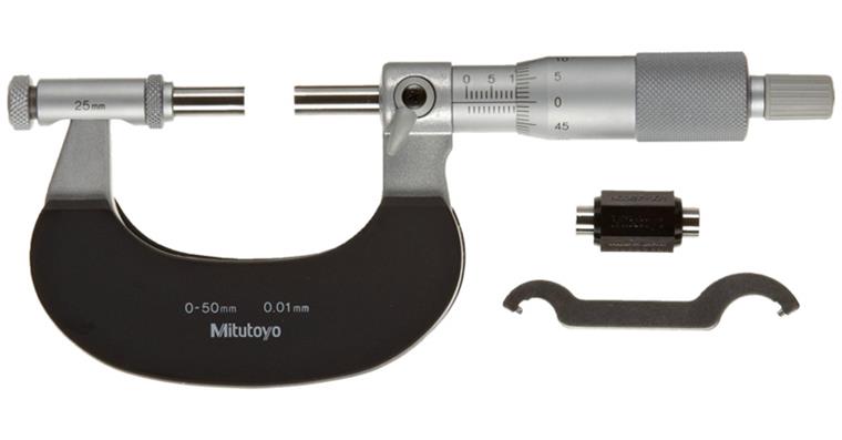 1001350820 Micrometer with interchangeable anvil 0-50 mm
