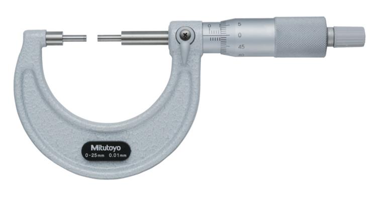 Micrometer with small measuring surfaces 200-225 mm dia. 3 mm