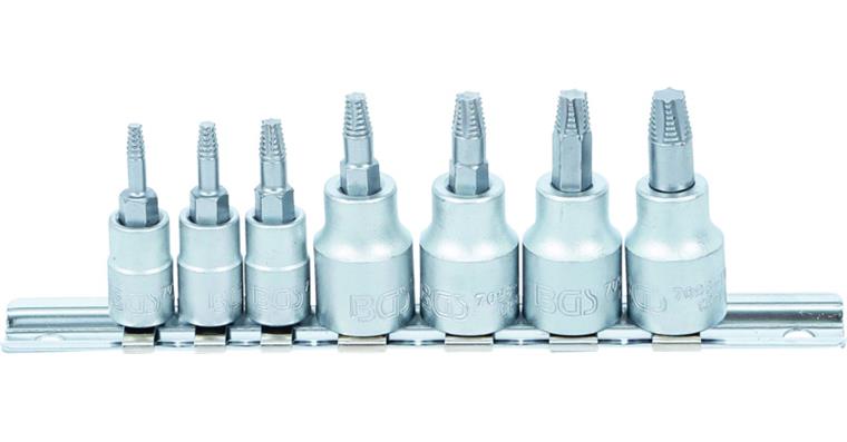 Screw extractor set 1/4 inch + 3/8 inch for TX® T10-T40 7 pieces