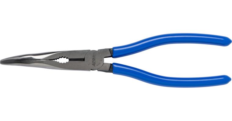 ATORN snipe nose pliers DIN 5475, 200 mm, curved, polished
