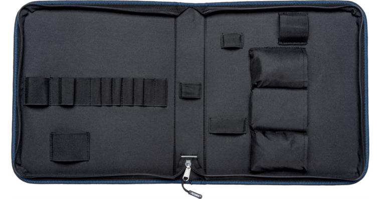 ATORN textile tool bag with tool compartments, loops and zip