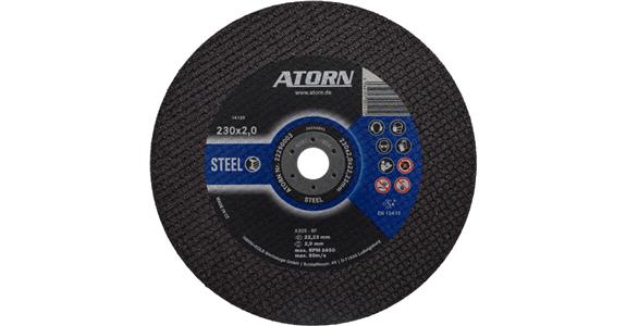 ATORN Trennscheibe für Stahl/Guss - Typ A30S-BF, 230x2,0x22,23 mm