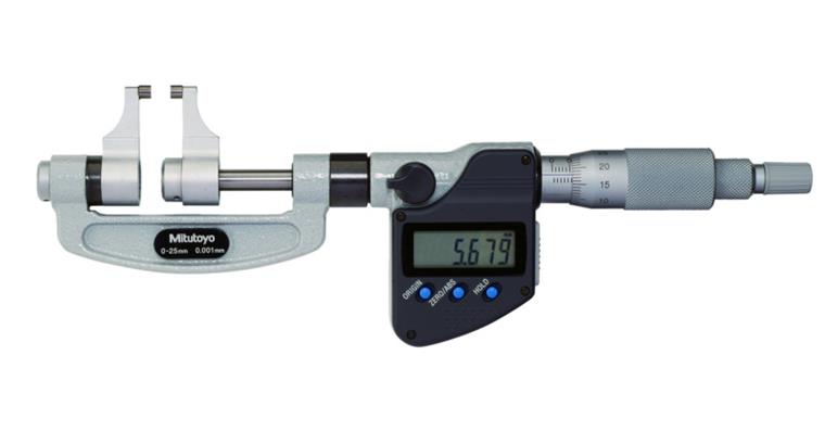 digital micrometer with measuring jaws 25-50 mm with data output