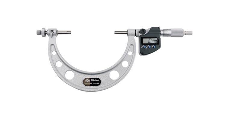 Micrometer with interchangeable ball measuring inserts 75-100 mm
