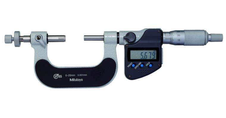 Micrometer with interchangeable ball measuring inserts 25-50 mm