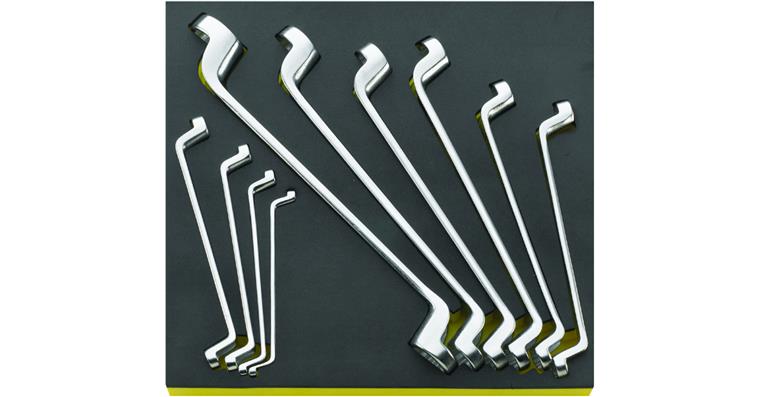 TCS depressed centre box wrench set DIN 838, ISO 10104 10 pieces AF 6x7-30x32 mm