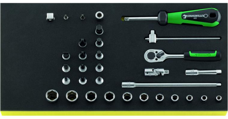 TCS hex socket set 33 pieces chrome-alloy steel, AS drive