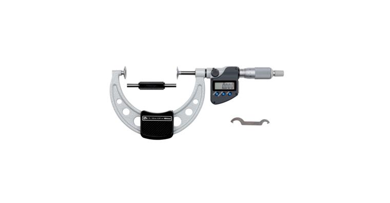 IP65 dig. micrometer 75-100 mm, w. disc meas. surfaces, data output