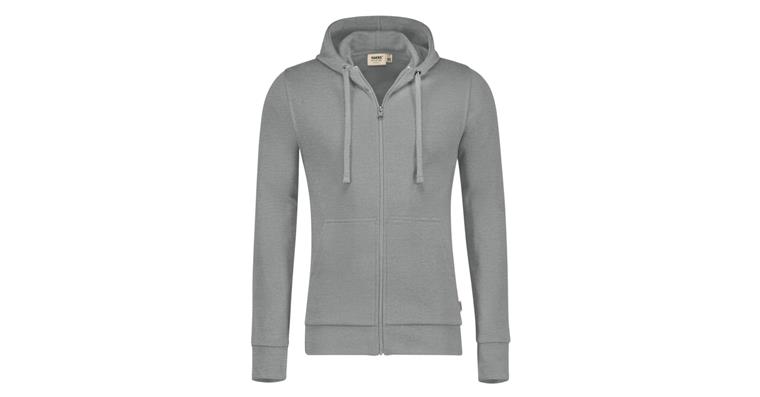 HAKRO Hooded sweat jacket Premium grey mottled size 2XL