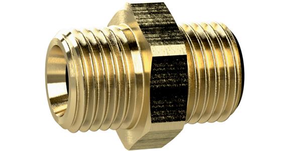 Double threaded nipple MS2521414 brass CW614N AF 17 mm