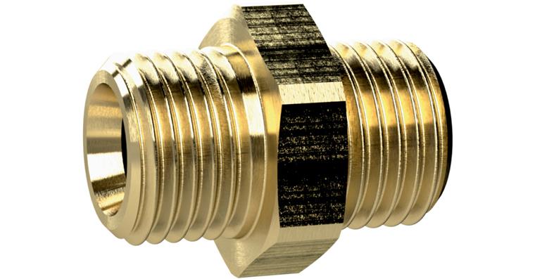 Doppelgewindenippel MS2523838 Messing CW614N Schlüsselweite 19 mm