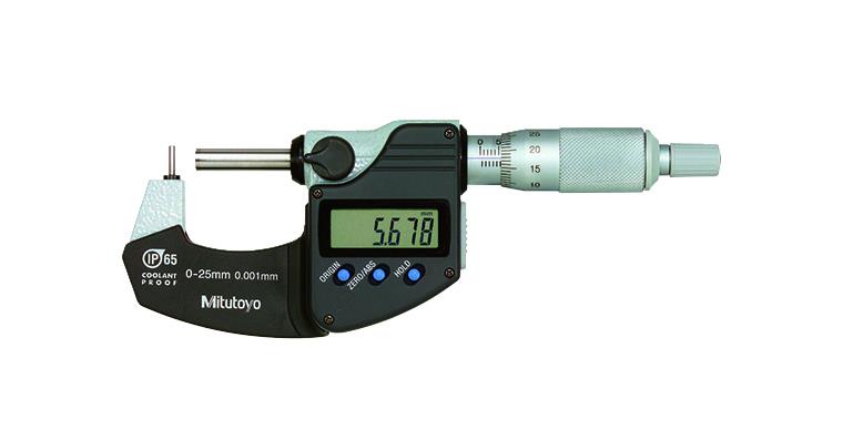 IP65 dig. micrometer 0-25 mm, w. curved surfaces, type A, DO