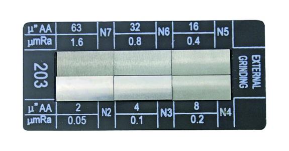 Oberflächen-Musterplatte Rundschleifen 6 Vergleichsmuster N2-N7