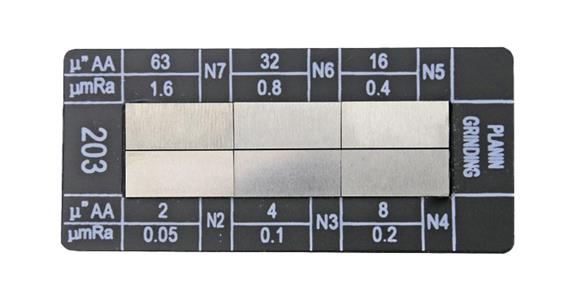 Oberflächen-Musterplatte Planschleifen 6 Vergleichsmuster N2-N7