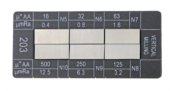 Oberflächen-Musterplatte Stirnfräsen 6 Vergleichsmuster N5-N10