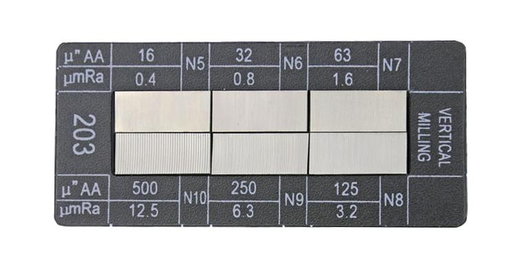 Surface specimen plate face milling, 6 reference specimens N5-N10