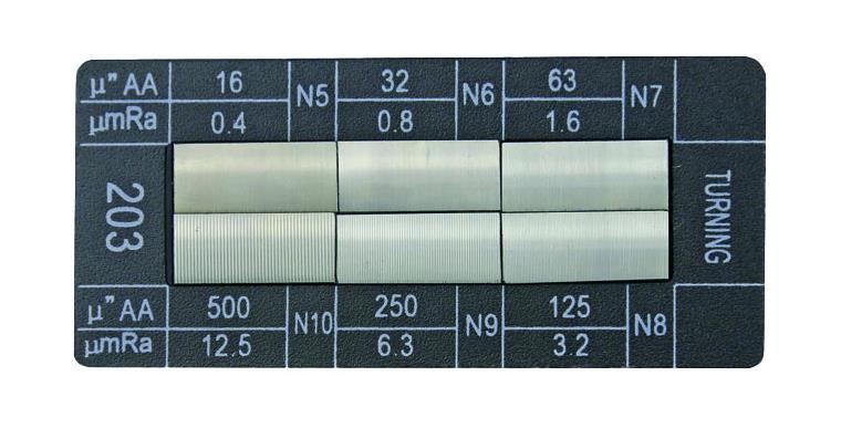 Surface specimen plate turning, 6 reference specimens N5-N10