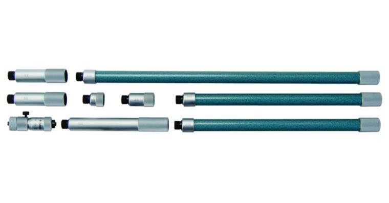 2-Punkt-Innenmessschraubensatz 50-1000mm mit St-Messflächen und 8 Verlängerungen
