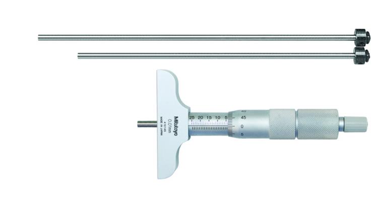 Depth micrometer 0-100 mm, 4 gauge slides bridge 63.5-16 mm