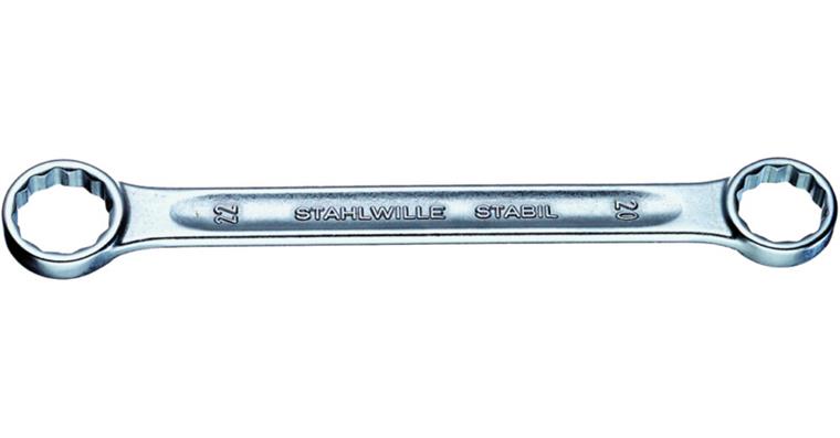 Gerader Ringschlüssel DIN 837, ISO 10103 Chrome-Alloy-Steel SW 16x17 mm