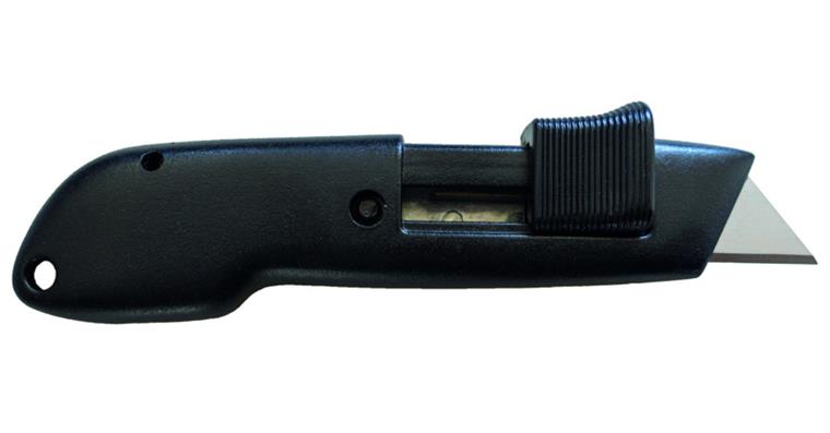 Universal safety blade with automatically retracting blade