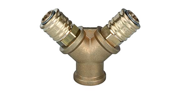 Distributor 2 quick-action couplings nominal width 7.2 connection G 1/2 FT