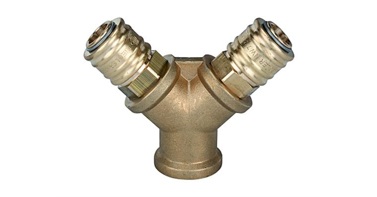 Distributor 2 quick-action couplings nominal width 7.2 connection G 3/8 FT