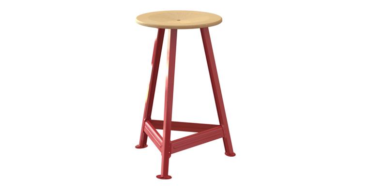 LIZZARD Werkstatt-Hocker 3-Bein Gestell H550 mm RAL 3002