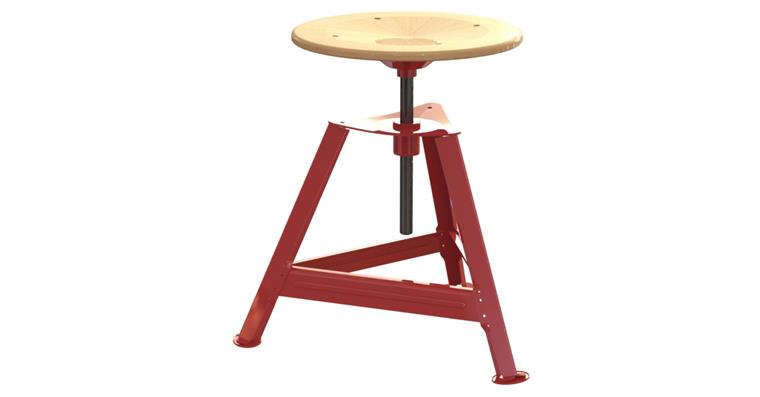 LIZZARD Werkstatt-Hocker 3-beinig höhenverst. RAL 3002