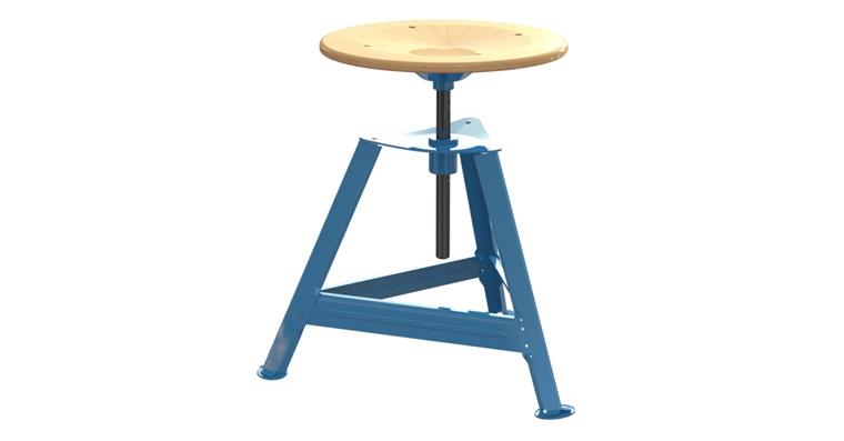 Workshop stool 3 legs height adjustable