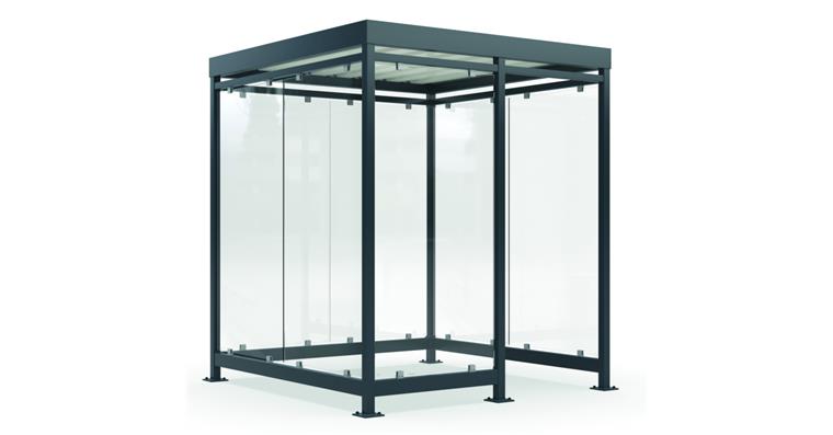Raucherunterstand Premium V1 B 2165 mm x T 2165 mm x H 2510 mm RAL 7016