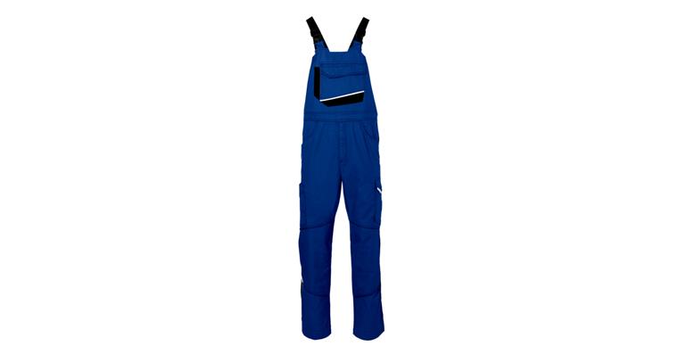 Dungarees IconiQ cotton cornflower blue/black sz. 50