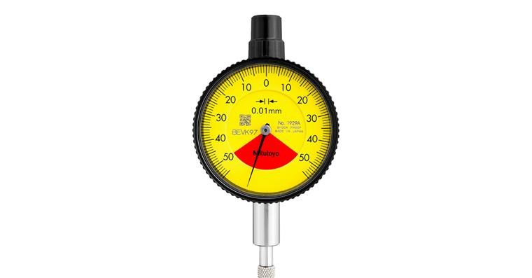 Sicherheitsmessuhr metrisch 1 mm, 0,01mm, mit flacher Rückwand