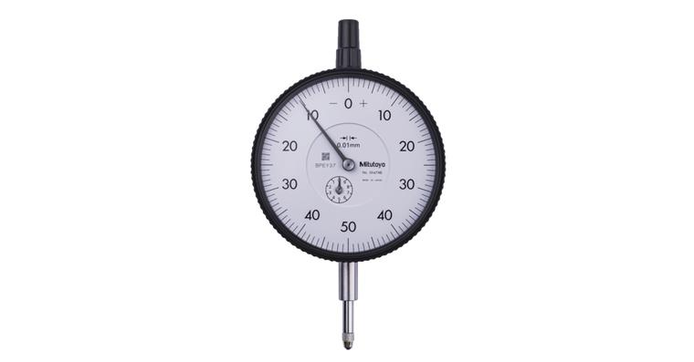 1001360341 Messuhr metrisch 10 mm, 0,01mm, mit flacher Rückwand 3047AB