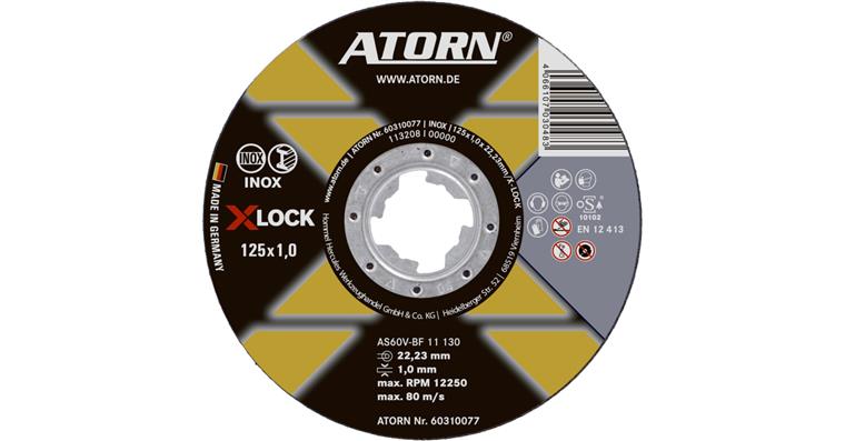 1044826201 ATORN Trennscheibe für Stahl und Edelstahl mit X-LOCK Durchmesser 125x1x22,23 mm