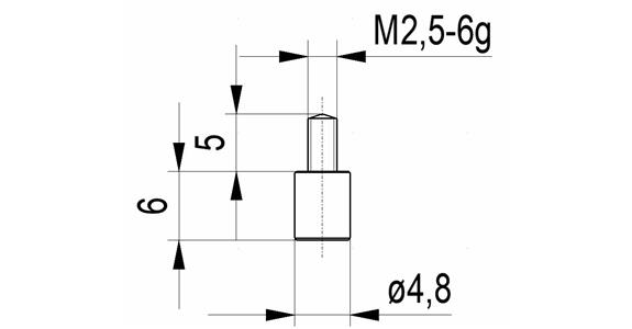 Flachtaster Nr. 3 für Messuhren und Feinzeiger A-Gew. M2,5 4,8 mm Ø