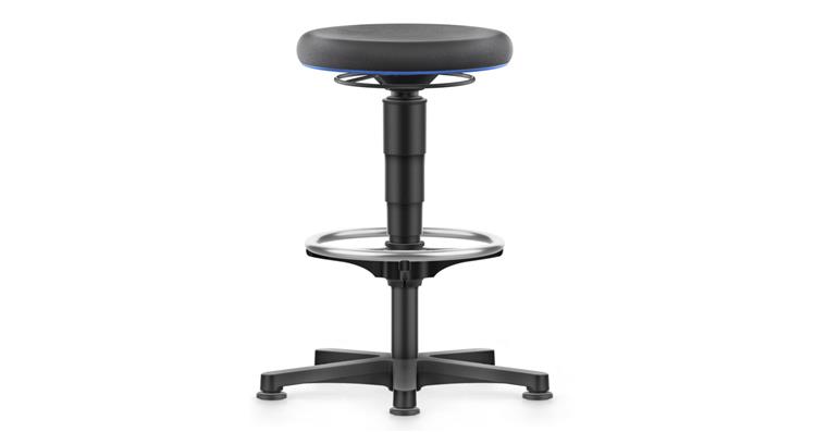 1082474112 Allround Hocker hoch mit Gleiter und Ring Supertec Farbring blau