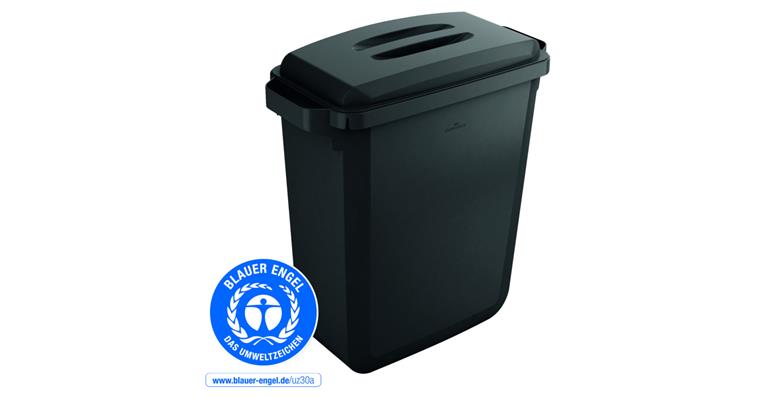 Wertstoffsammler ECO Durabin 60 l mit Deckel, rechteckig, schwarz/schwarz