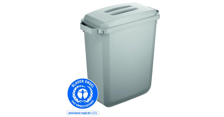 Wertstoffsammler ECO Durabin 60 l mit Deckel, rechteckig, grau/grau