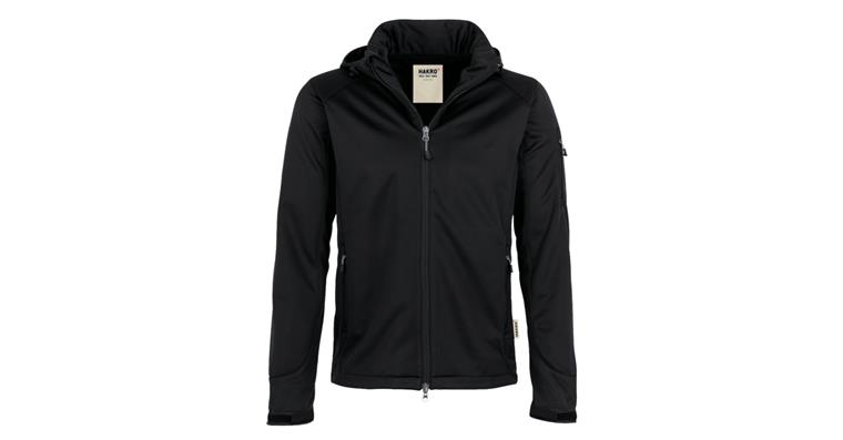 1000069742 Softshell jacket Ontario with Hommel Hercules logo black size XS