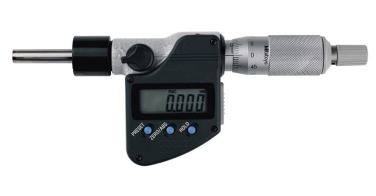 Digitale Einbaumessschraube 0-25mm flach ohne Klemmmutter IP65