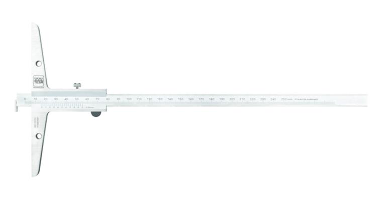 Präzisions-Tiefenmessschieber 0-250 mm mit drehbarer Anschlagplatte Ablesung 0,05mm