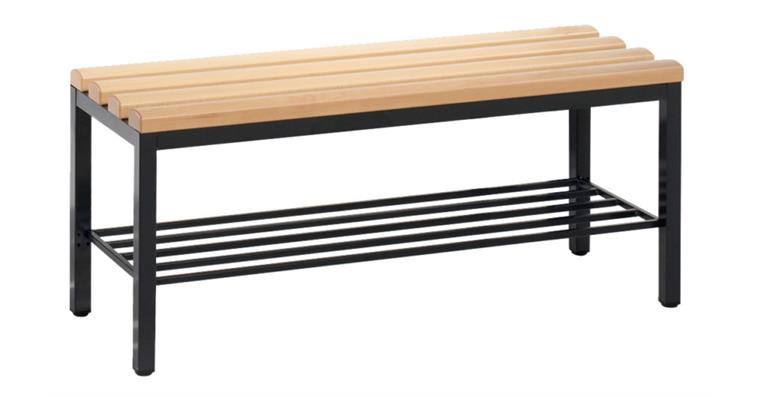 Sitzbank freistehend 4 Füße mit Schuhrost HxBxT 420x1000x353 mm