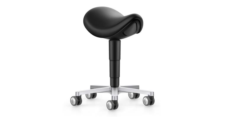 1082477101 Sattelhocker Kunstleder schwarz mit Rollen Sitzhöhe 540-800 mm