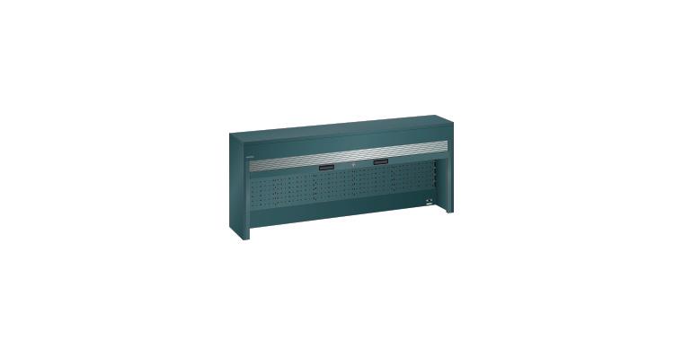 Aufsatzschrank mit Rollladen BxTxH 2000x250x1050mm für Werkbankplatten RAL 7016