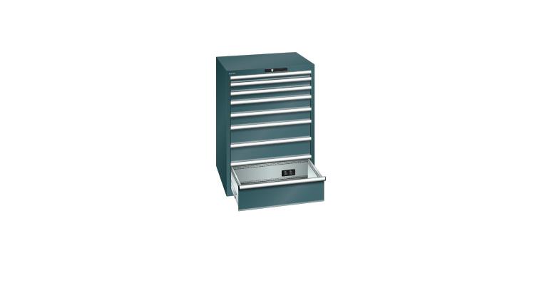 Schubladenschrank 717x725x1000mm 8 Schubladen a 75kg Typ D 2x230V RAL 7016